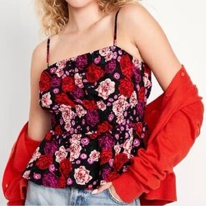 Old Navy Floral Peplum Cami LARGE TALL